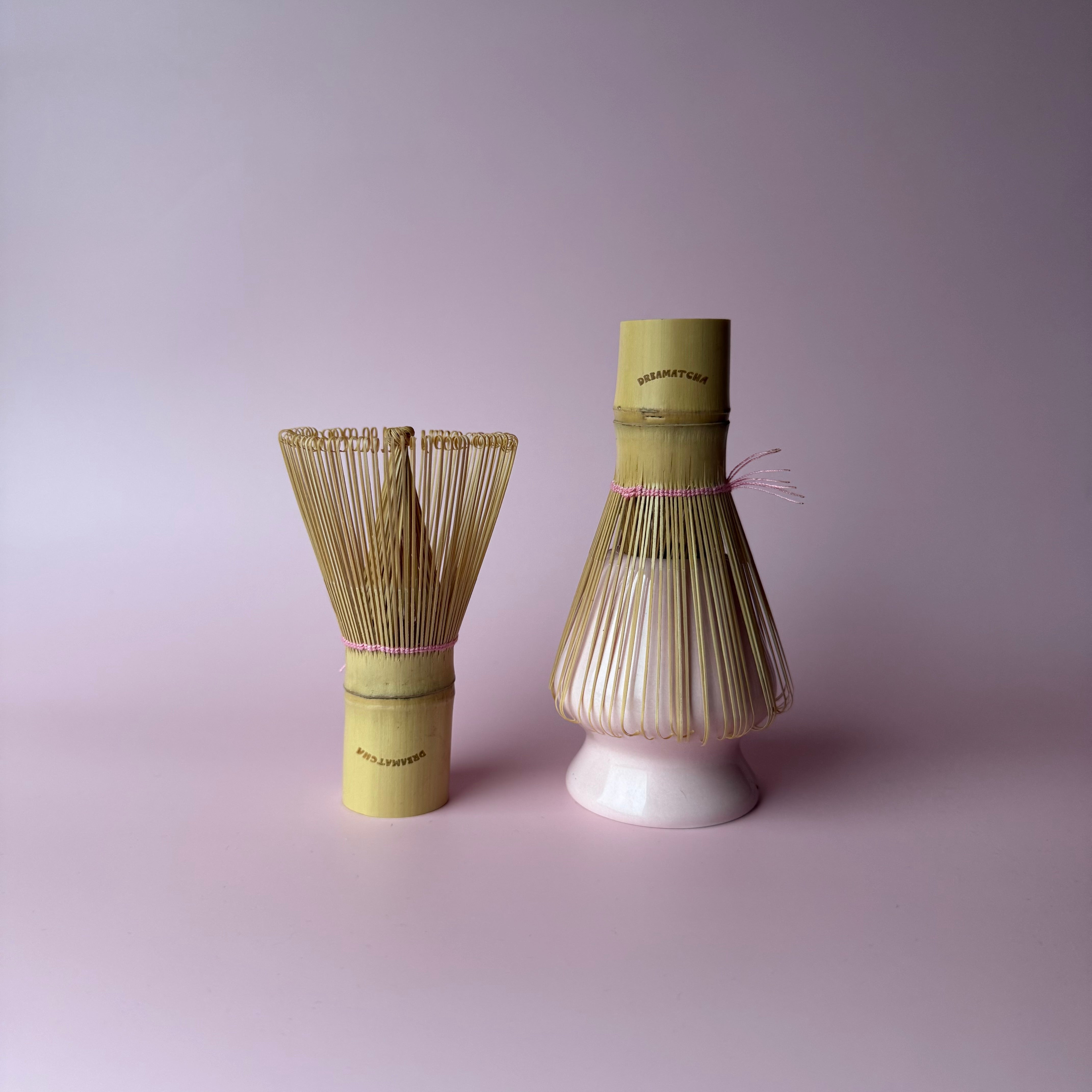 Bamboo Whisk with Pink Yarn