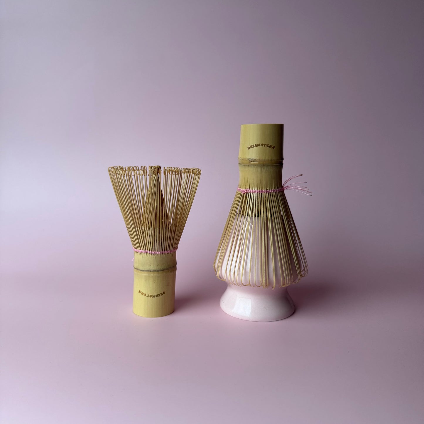 Bamboo Whisk with Pink Yarn