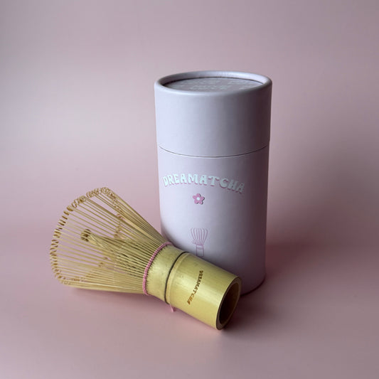 Bamboo Whisk with Pink Yarn