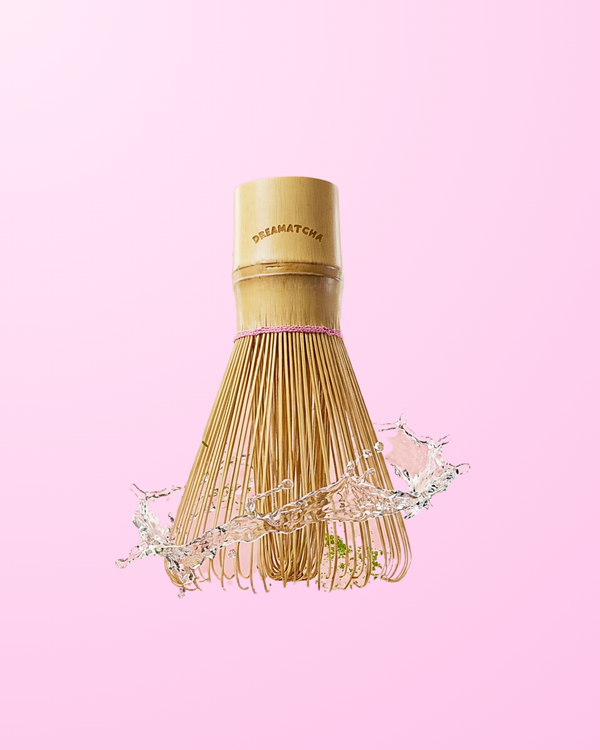 Bamboo Whisk with Pink Yarn